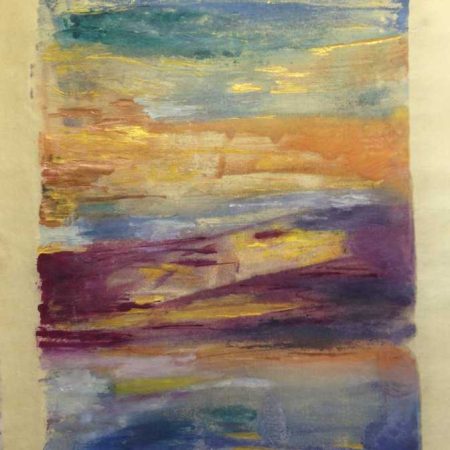 SOLD | Turn Your Face to the Sun | Encaustic Monotype with encaustic hand work on Fukunishi Japanese Paper | 19" x 13" Ruth Maude