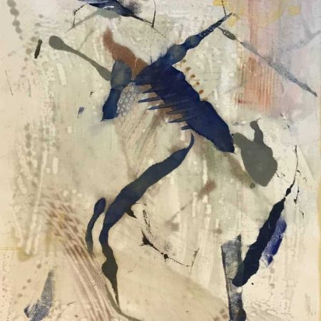 SOLD | Meditation #1 | Encaustic Monotype on Washi Japanese Paper | Framed 28.5" x 21" Ruth Maude