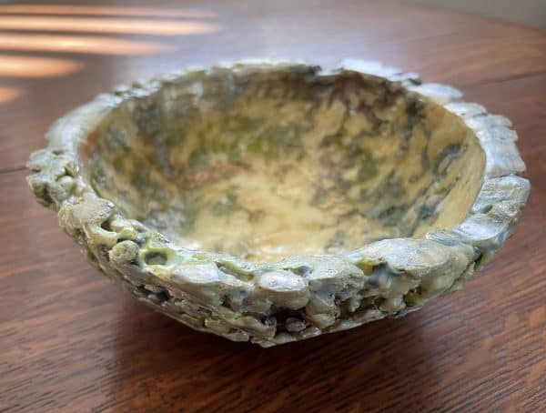 Textured Accretion Bowl with wooden base - Image 2