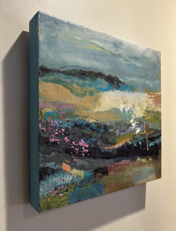 Ruth Maude, Sweet Memories, Encaustic mixed media on panel, 12 x 12 inches