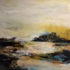 Ruth Maude, The Other Shore, Encaustic mixed media on panel, 20 x 20 inches
