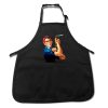 Rosie the Riveter as an Encaustic Painter with a torch on a black artist apron. Design by Ruth Maude
